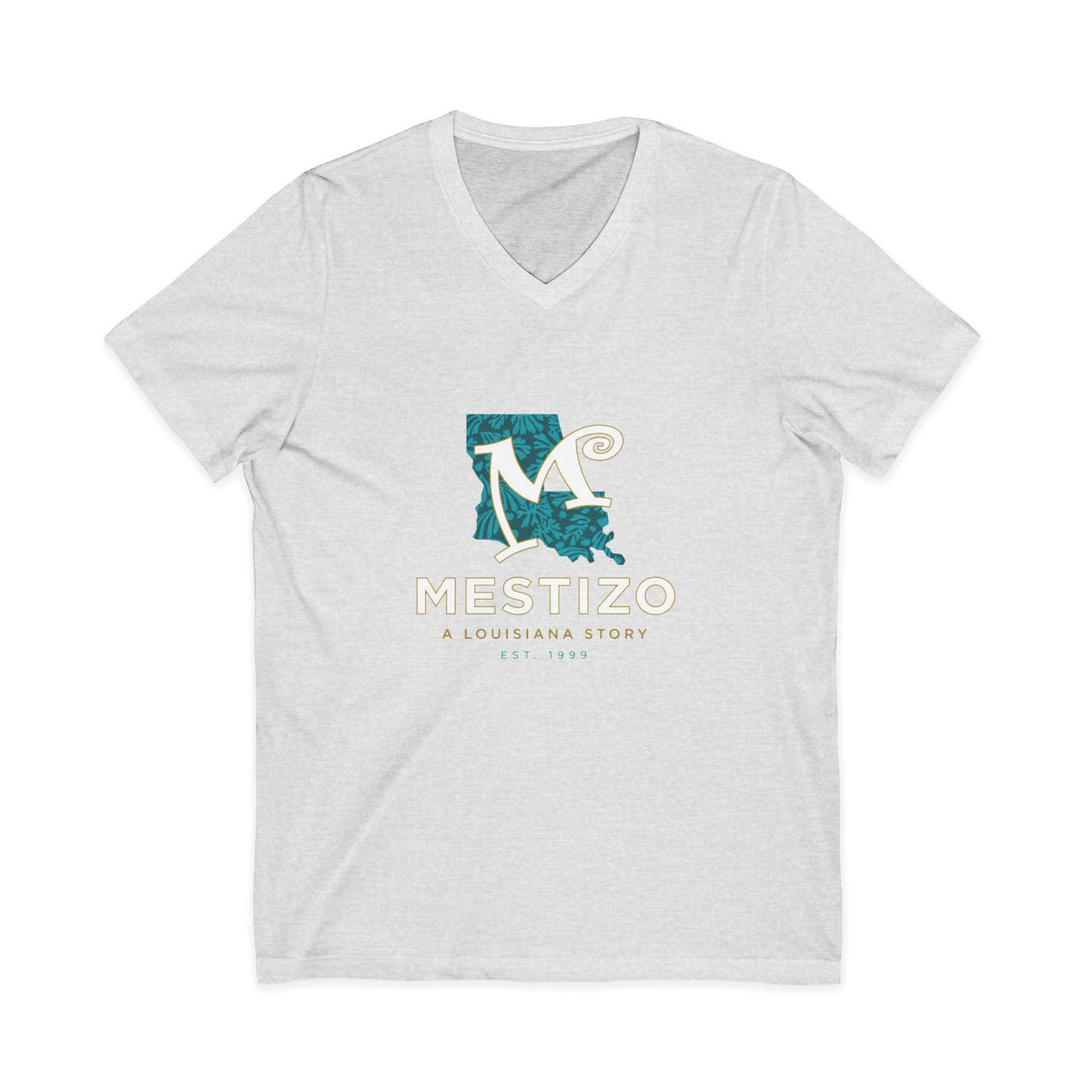 Mestizo Louisiana V-Neck Tee — Heritage Map Design