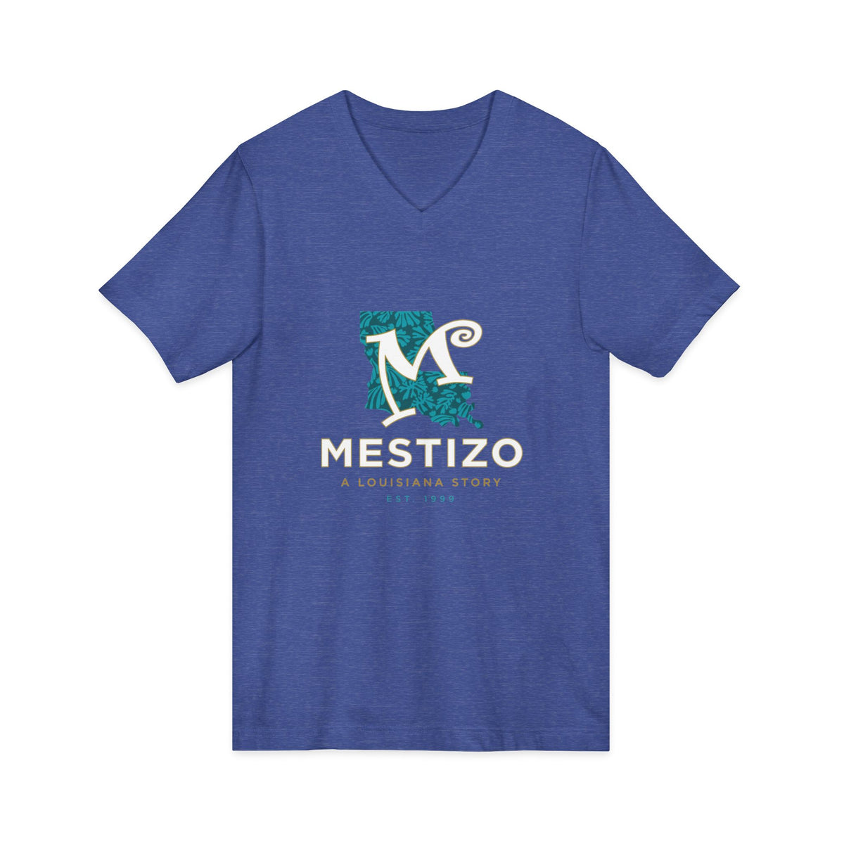 Mestizo Louisiana V-Neck Tee — Heritage Map Design