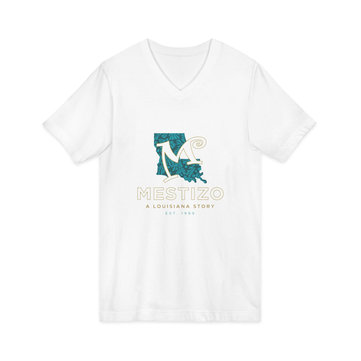 Mestizo Louisiana V-Neck Tee — Heritage Map Design