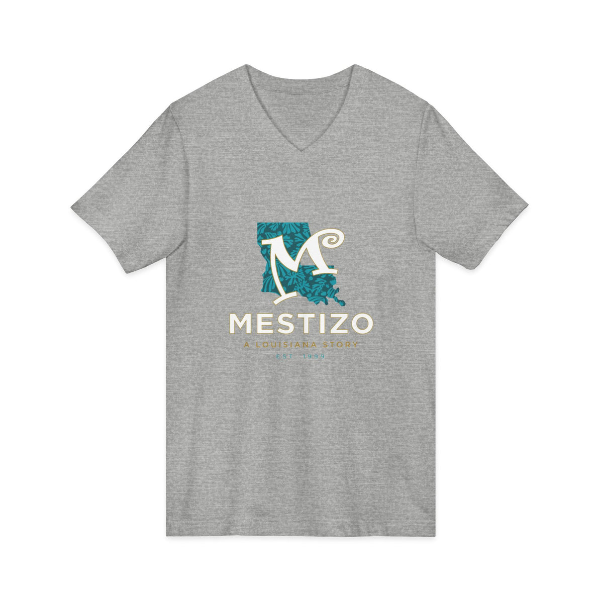 Mestizo Louisiana V-Neck Tee — Heritage Map Design