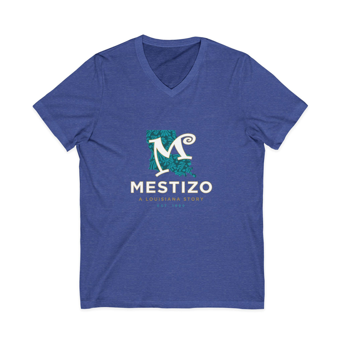Mestizo Louisiana V-Neck Tee — Heritage Map Design