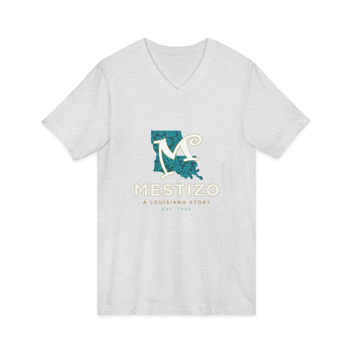 Mestizo Louisiana V-Neck Tee — Heritage Map Design