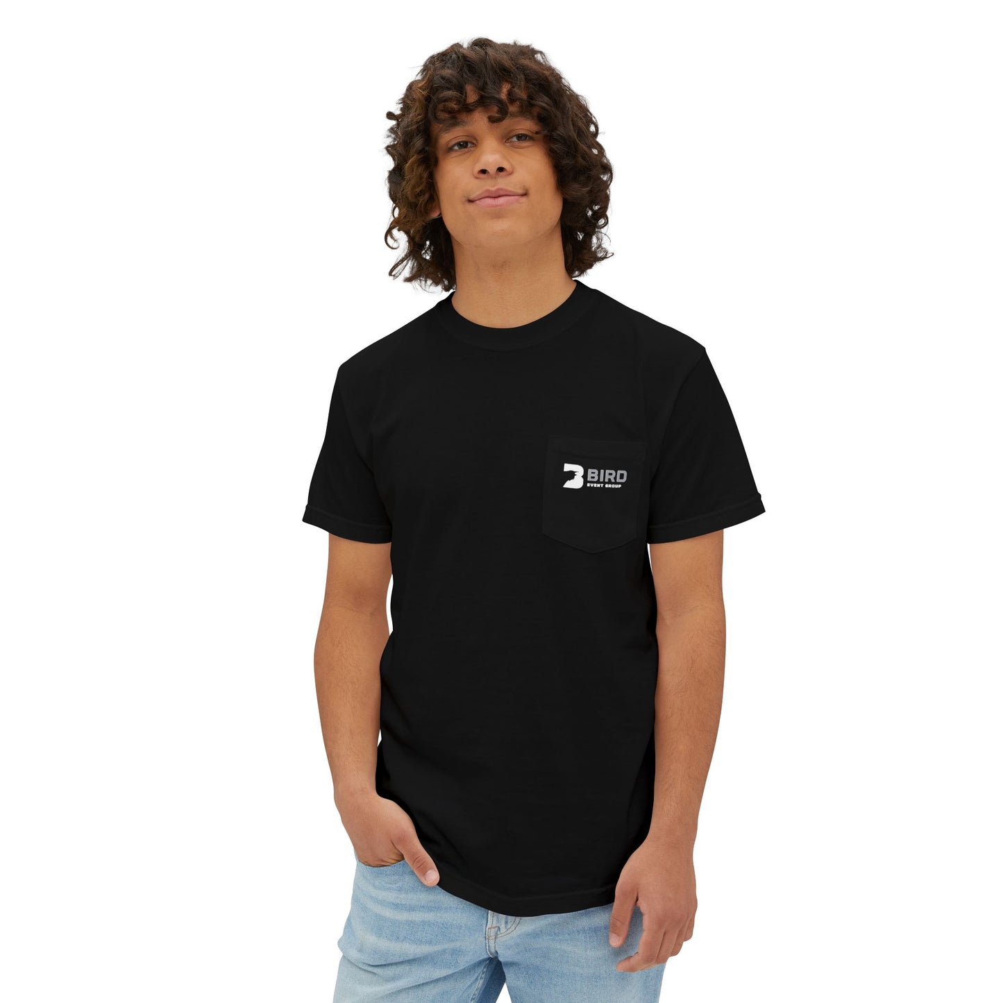 Pocket T‑Shirt — Minimal Bird Logo Chest Tee