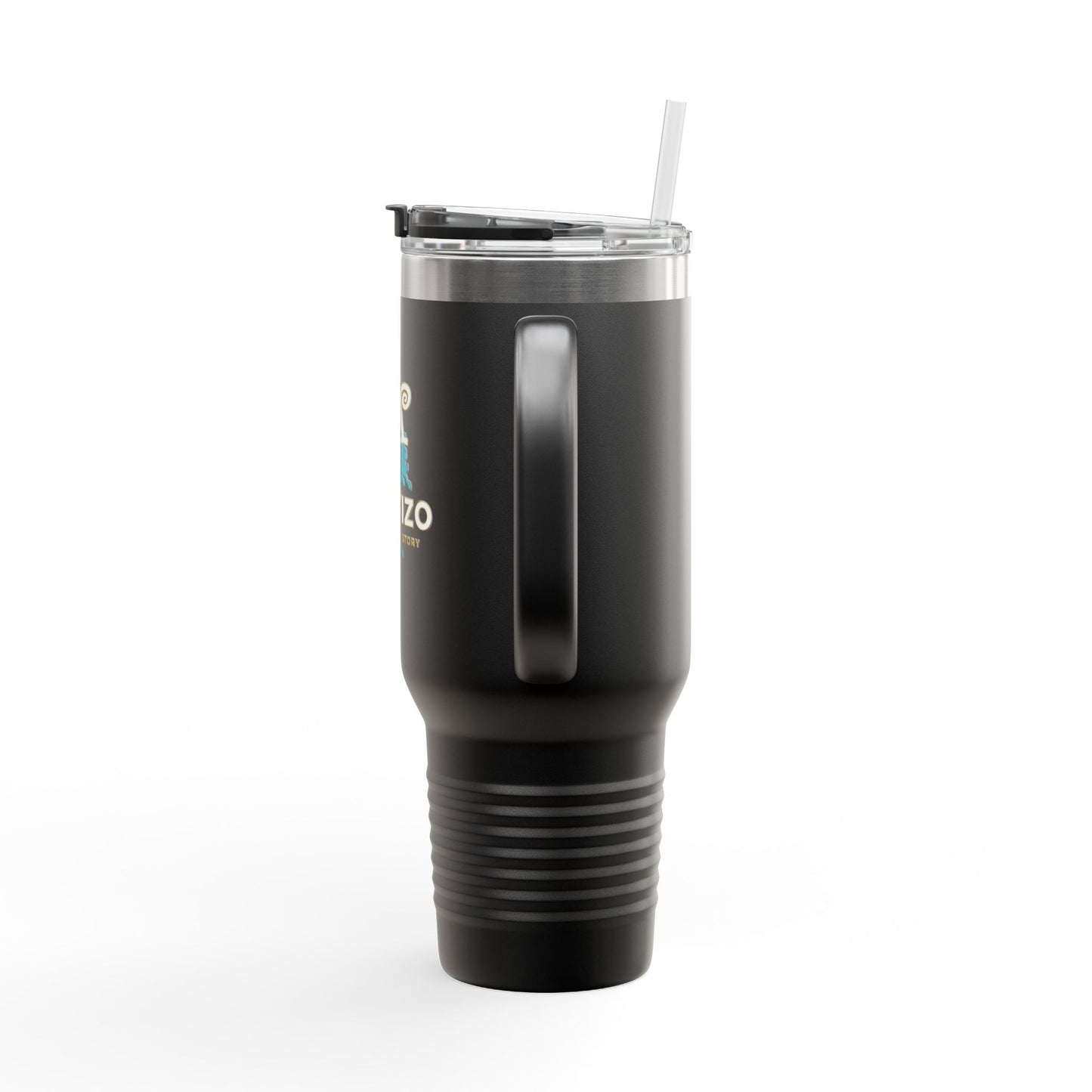 40oz Insulated Travel Mug — Mestizo Logo Stainless Tumbler with Straw & Handle