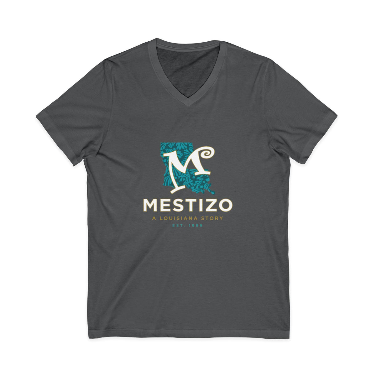 Mestizo Louisiana V-Neck Tee — Heritage Map Design