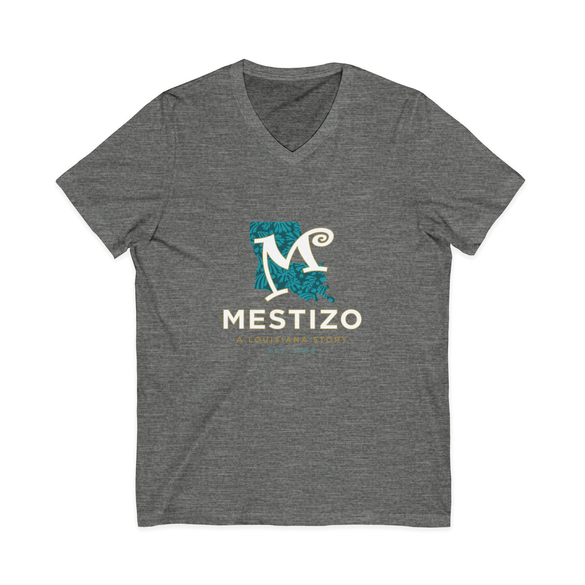 Mestizo Louisiana V-Neck Tee — Heritage Map Design