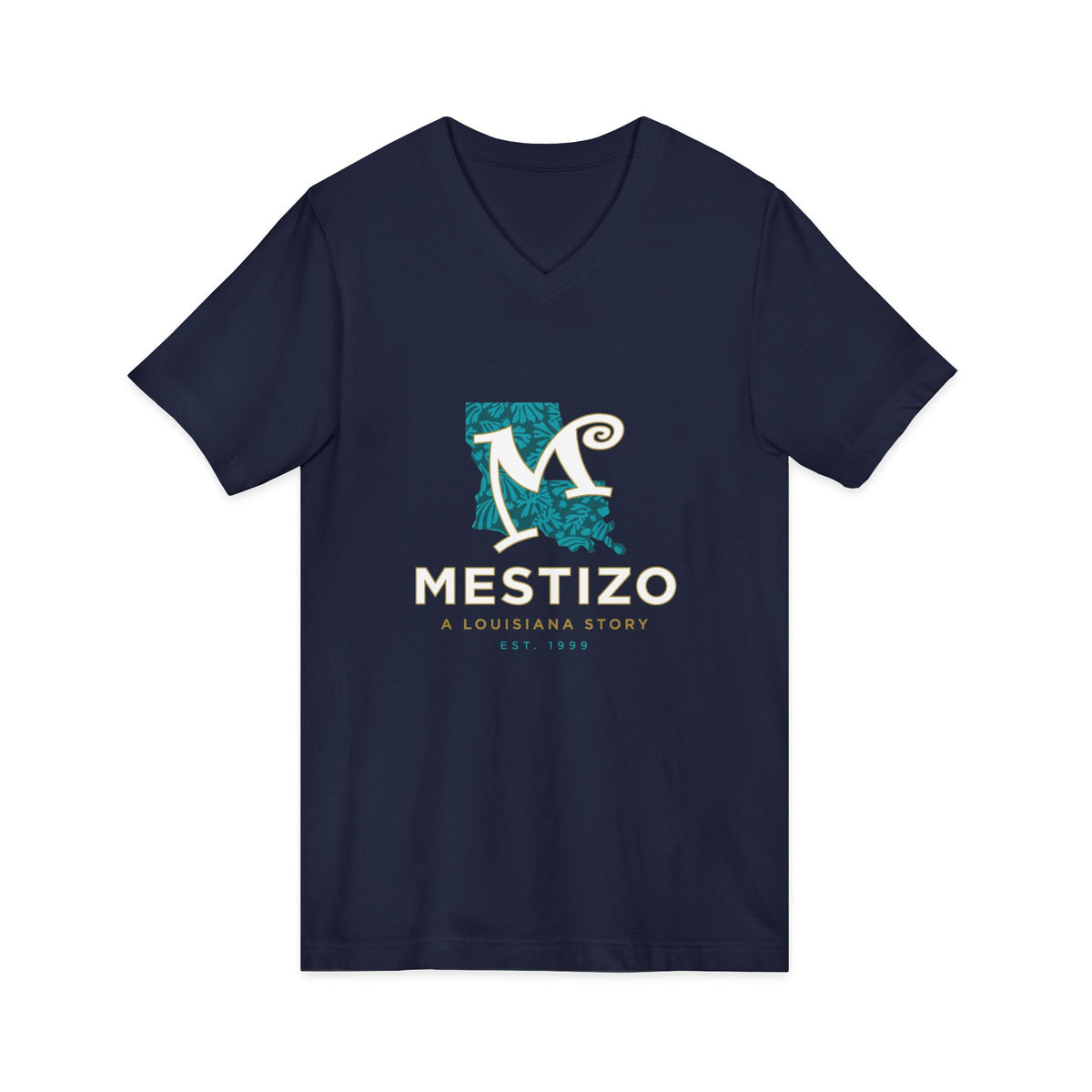 Mestizo Louisiana V-Neck Tee — Heritage Map Design
