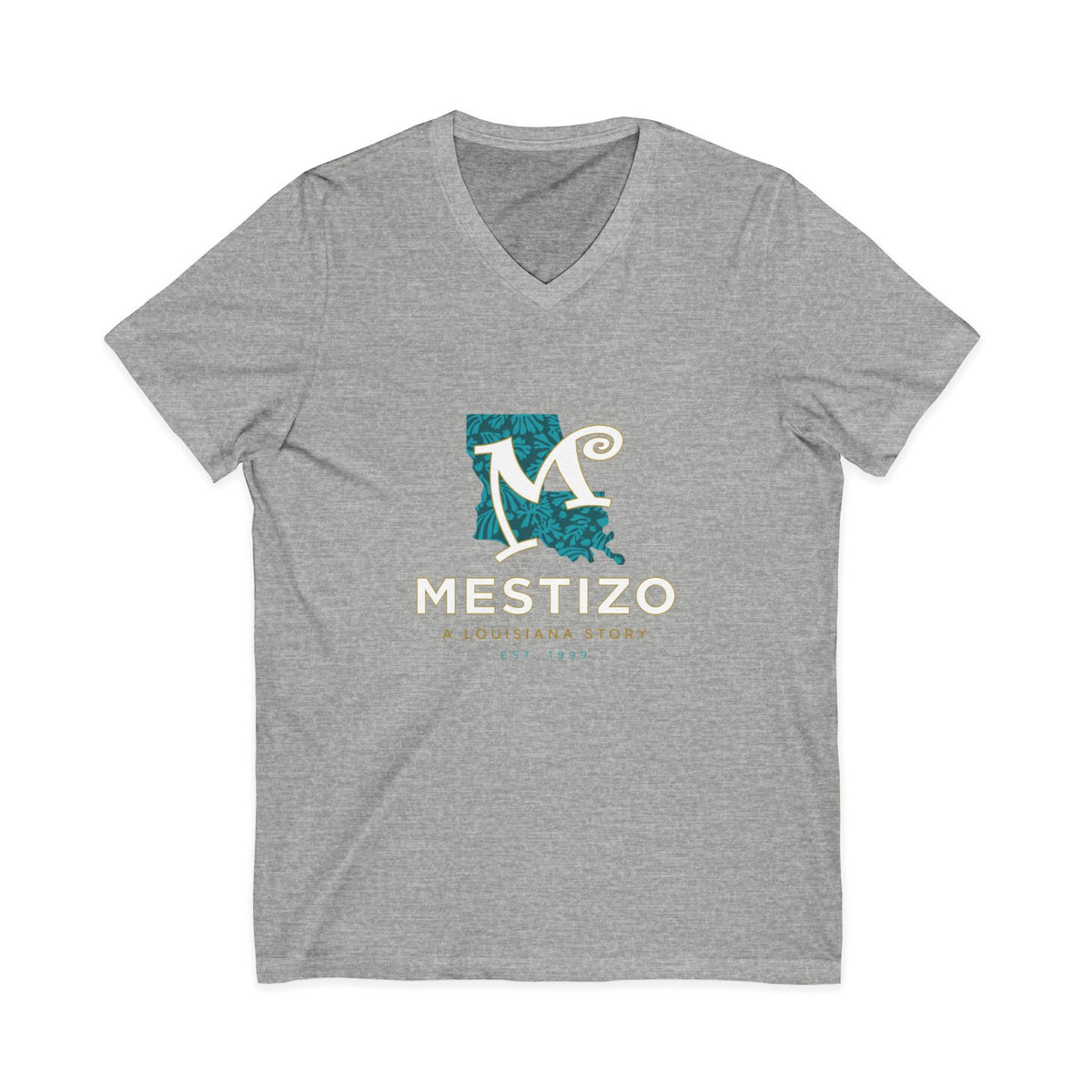Mestizo Louisiana V-Neck Tee — Heritage Map Design