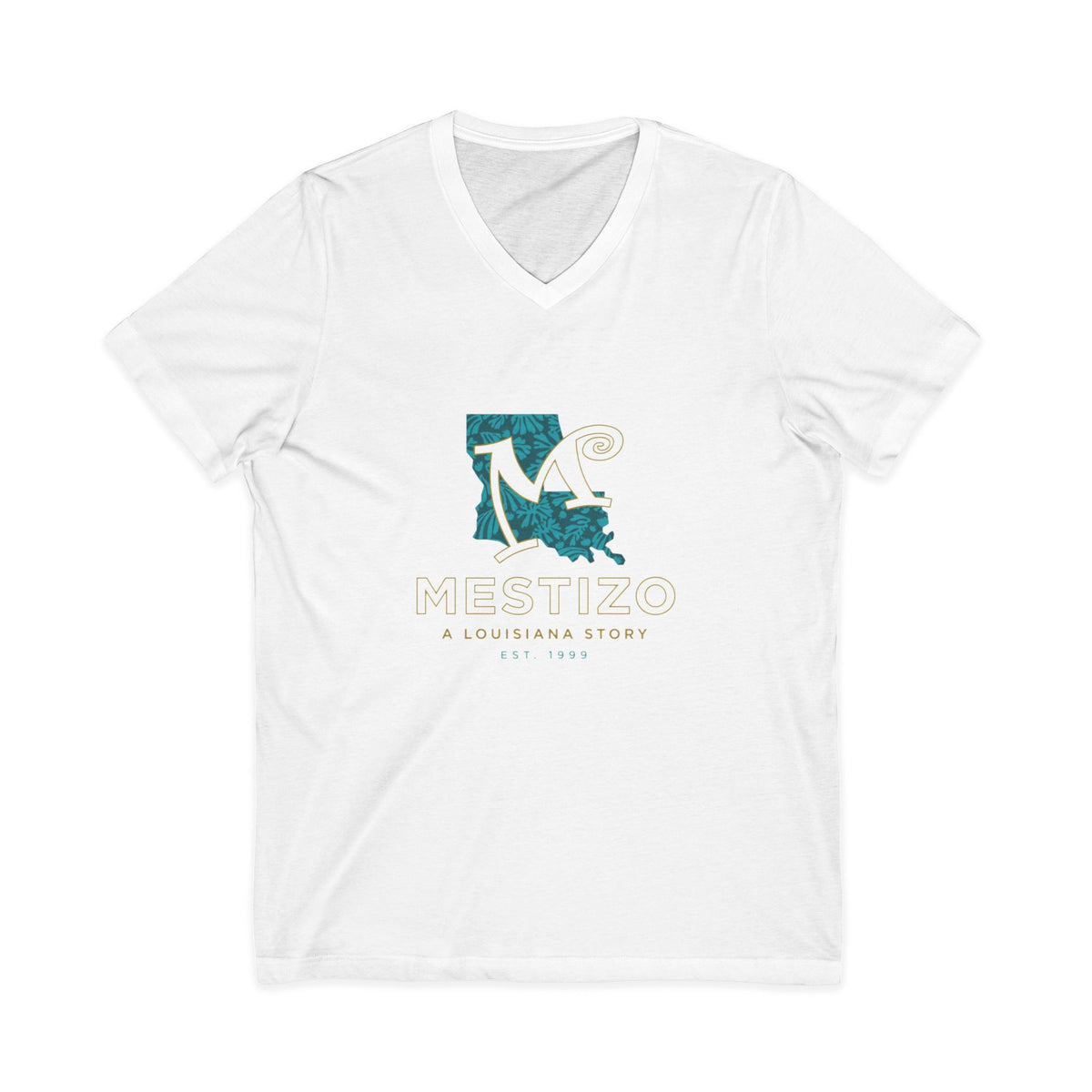 Mestizo Louisiana V-Neck Tee — Heritage Map Design