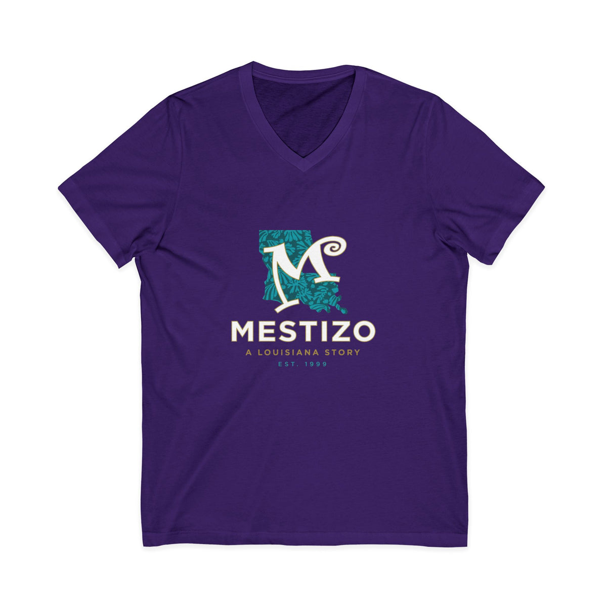 Mestizo Louisiana V-Neck Tee — Heritage Map Design