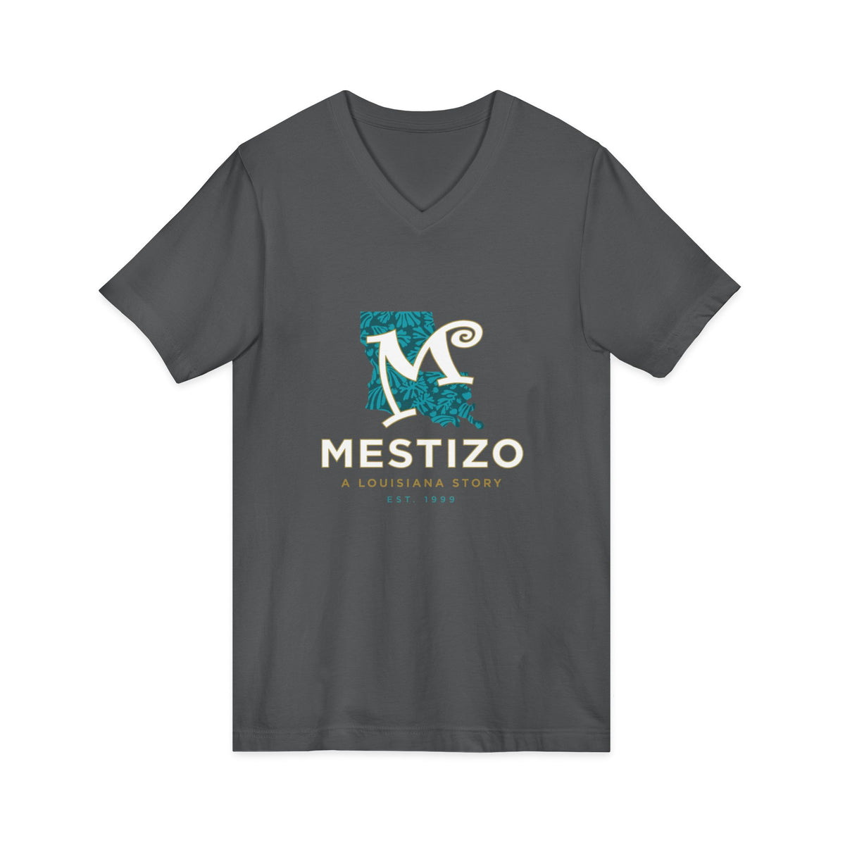 Mestizo Louisiana V-Neck Tee — Heritage Map Design