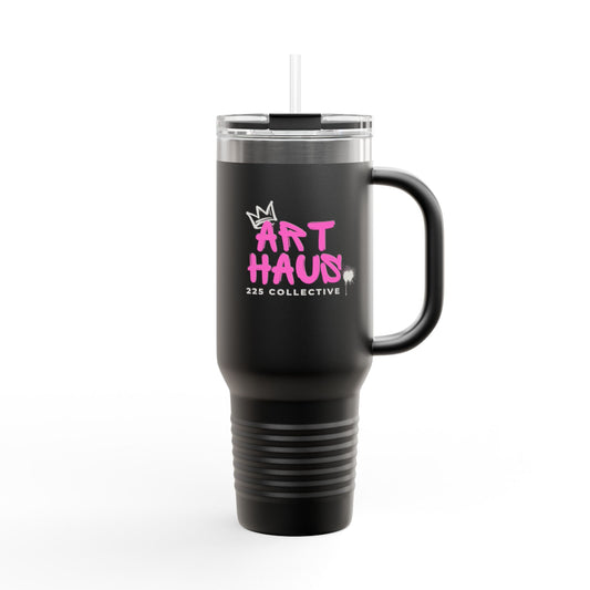 40oz Insulated Travel Mug — Art Haus Logo Tumbler (Travel Straw & Handle)