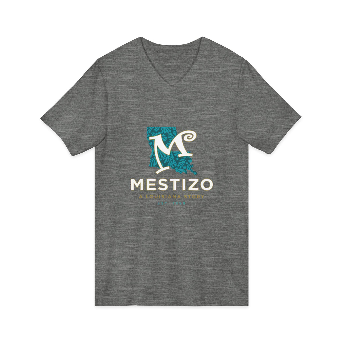 Mestizo Louisiana V-Neck Tee — Heritage Map Design