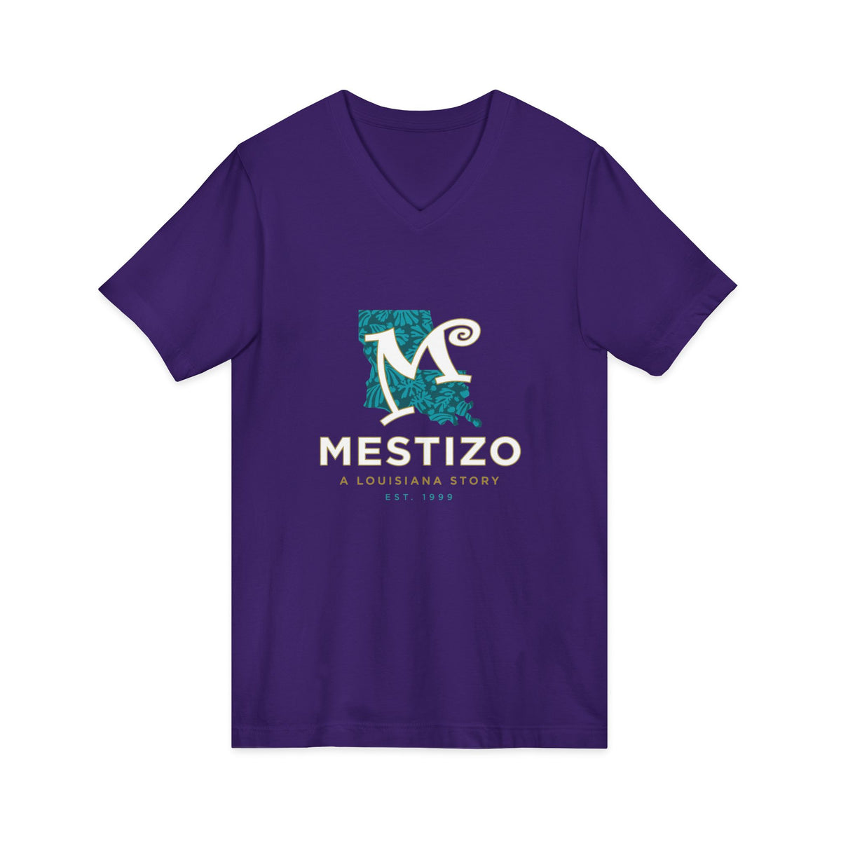 Mestizo Louisiana V-Neck Tee — Heritage Map Design